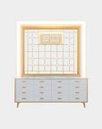 K 2-in-1 Cabinet w/Inox Divider w/Frame Lightbox (Custom Logo) - 68" - New Star Spa & Furniture Corp.