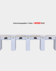 SP Quadruple Nail Table w/Pipe - 131"1/2