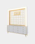 K 2-in-1 Cabinet w/Inox Divider w/Frame Lightbox (Custom Logo) - 68" - New Star Spa & Furniture Corp.