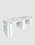 VK Double Basic Nail Table w/Pipe 70"1/2 - New Star Spa & Furniture Corp.