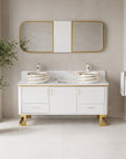 Luna Doule Sink w/Faucets (No Mirror) - 60" - New Star Spa & Furniture Corp.