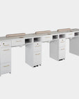 VK Triple Nail Table w/Pipe - New Star Spa & Furniture Corp.