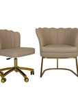 Customer Chair W016 + Technician Chair T010 (Gold Leg) - New Star Salon Furniture