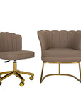 Customer Chair W016 + Technician Chair T010 (Gold Leg) - New Star Salon Furniture