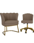 Customer Chair W016 + Technician Chair T010 (Gold Leg) - New Star Salon Furniture