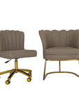 Customer Chair W016 + Technician Chair T010 (Gold Leg) - New Star Salon Furniture