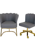 Customer Chair W016 + Technician Chair T010 (Gold Leg) - New Star Salon Furniture