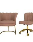 Customer Chair W016 + Technician Chair T010 (Gold Leg) - New Star Salon Furniture