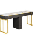 Luna Double Nail Table - Include 1 Cabinet - New Star Salon Furniture