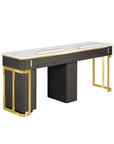 Luna Double Nail Table - Include 2 Cabinet - New Star Salon Furniture