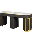 Luna Double Nail Table - Include 3 Cabinet - New Star Salon Furniture