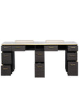 Luna Double Nail Table - Include 3 Cabinet - New Star Salon Furniture