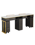 Luna Double Nail Table - Include 3 Cabinet - New Star Salon Furniture