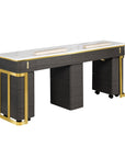Luna Double Nail Table - Include 3 Cabinet - New Star Salon Furniture
