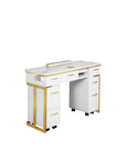 Luna Nail Table - w. Pipe - Include 2 Cabinet - New Star Salon Furniture