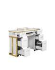 Luna Nail Table - w. Pipe - Include 2 Cabinet - New Star Salon Furniture