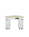 Luna Nail Table - w. Pipe - Include 2 Cabinet - New Star Salon Furniture