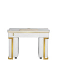 Luna Nail Table - w. Pipe - Include 2 Cabinet - New Star Salon Furniture