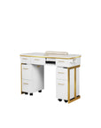 Luna Nail Table - w. Pipe - Include 2 Cabinet - New Star Salon Furniture