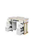 Luna Nail Table - w. Pipe - Include 2 Cabinet - New Star Salon Furniture