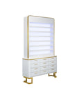 Luna Polish & Powder Rack w. Cabinet - LED Box - New Star Salon Furniture