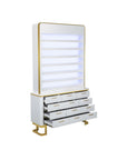 Luna Polish & Powder Rack w. Cabinet - LED Box - New Star Salon Furniture