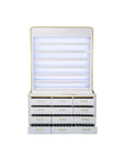 Luna Polish & Powder Rack w. Cabinet - LED Box - New Star Salon Furniture