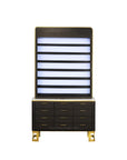 Luna Polish Rack & Powder Rack w/Polish Powder Cabinet w/LED Light - New Star Salon Furniture