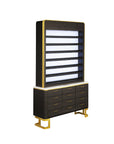 Luna Polish Rack & Powder Rack w/Polish Powder Cabinet w/LED Light - New Star Salon Furniture