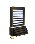 Luna Polish Rack & Powder Rack w/Polish Powder Cabinet w/LED Light - New Star Salon Furniture