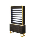 Luna Polish Rack & Powder Rack w/Polish Powder Cabinet w/LED Light - New Star Salon Furniture