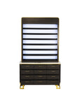 Luna Polish Rack & Powder Rack w/Polish Powder Cabinet w/LED Light - New Star Salon Furniture