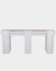VK Double Nail Table 72"7/8 (White Color) - New Star Salon Furniture