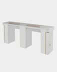 VK Double Nail Table 72"7/8 (White Color) - New Star Salon Furniture