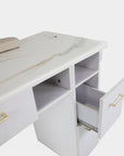VK Triple Nail Table 104.5" (White Color) - New Star Salon Furniture