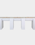 VK Triple Nail Table w/Pipe (White Color) - New Star Salon Furniture