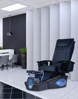 NS8 - Silver Tub & Metallic Black Sink with Massage Chair 299-V2 - New Star Spa & Furniture