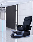 NS328 - Light Black Tub & Dark Brown Sink with Massage Chair 299-V2 - New Star Spa & Furniture