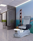 NS128-V2 - Gray Tub & Off White Sink with Massage Chair 299-V2 - New Star Spa & Furniture Corp.