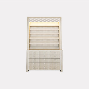 I Powder Rack w/LED w/3D Wood w/Powder Cabinet (517-V2) - New Star Spa & Furniture Corp.
