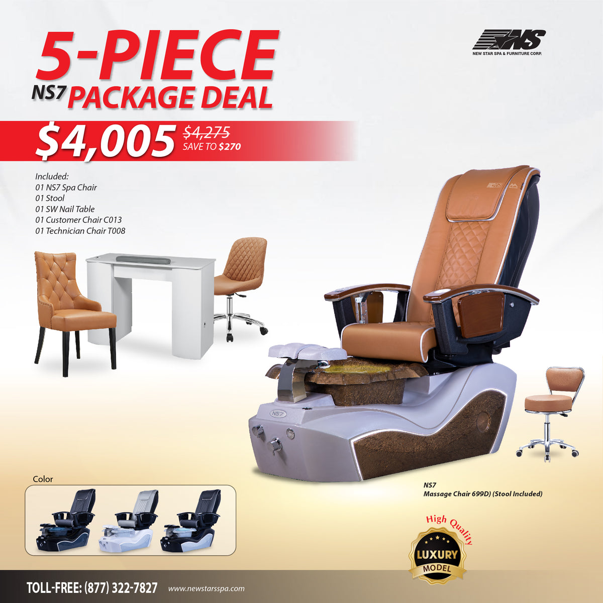 NS7 5 Piece Package Deal New Star Spa Furniture Corp