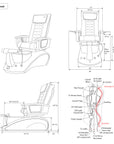 NS9 - Black Tub & White Sink with Massage Chair 299-V2 - New Star Spa & Furniture Corp.