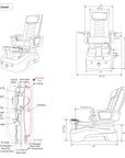 PK Spa - White Tub & Dark Gray Sink with Massage Chair 299-V2 - New Star Spa & Furniture Corp.