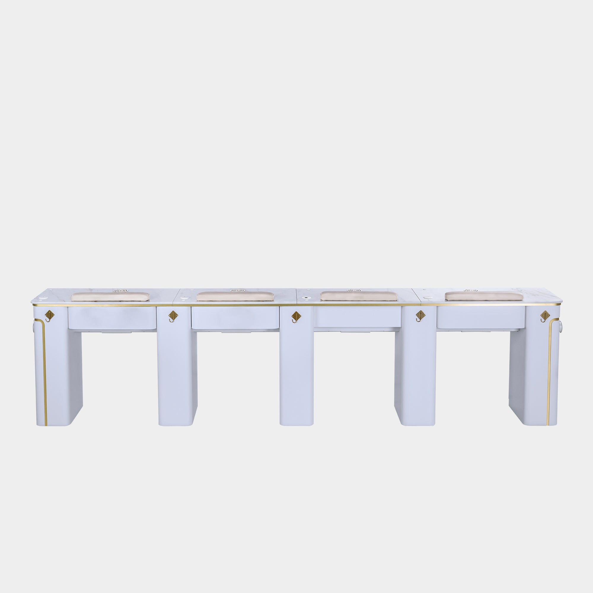 SP Quadruple Nail Table w/Pipe 131"1/2