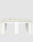 VK Double Basic Nail Table w/Pipe 70"1/2 - New Star Spa & Furniture Corp.