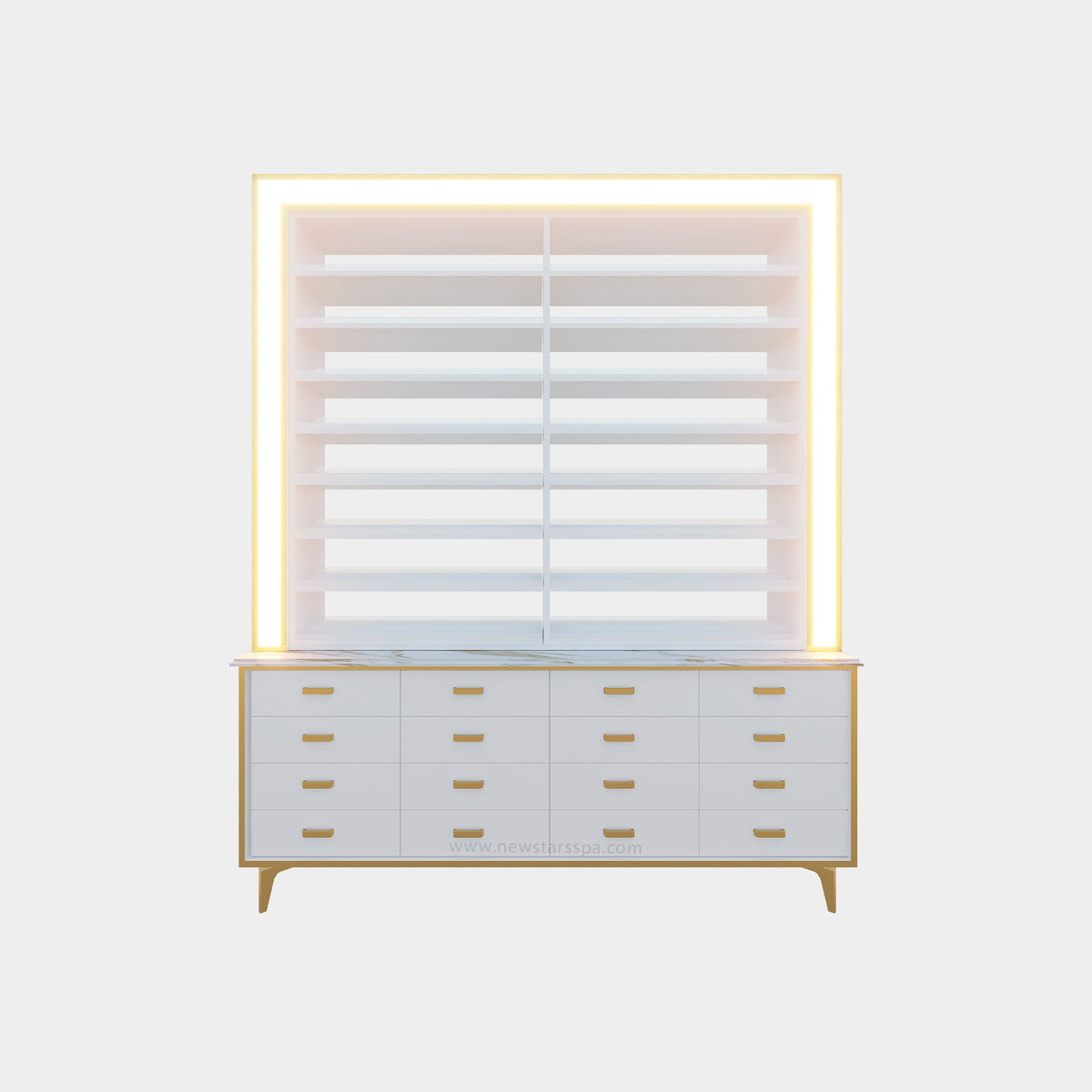 VK 2-Sided 2-in-1 Rack w/Cabinet w/Frame Lightbox - 60" - New Star Spa &amp; Furniture Corp.