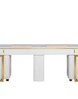 Luna Double Nail Table - Include 3 Cabinet