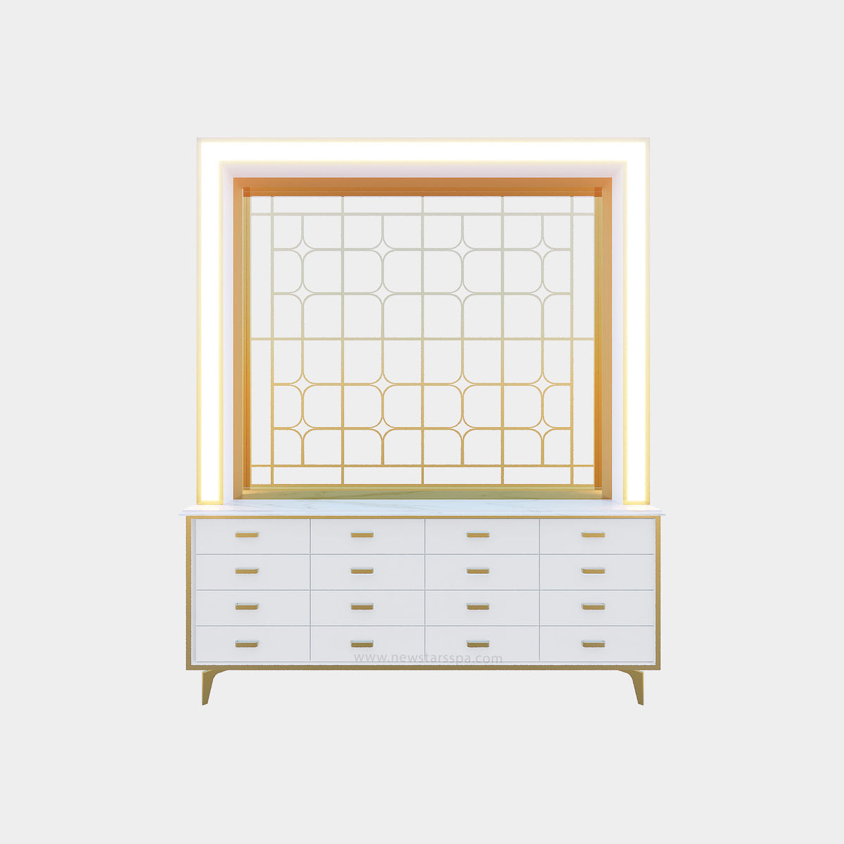K 2-in-1 Cabinet w/Inox Divider w/Frame Lightbox - 68" - New Star Spa &amp; Furniture Corp.