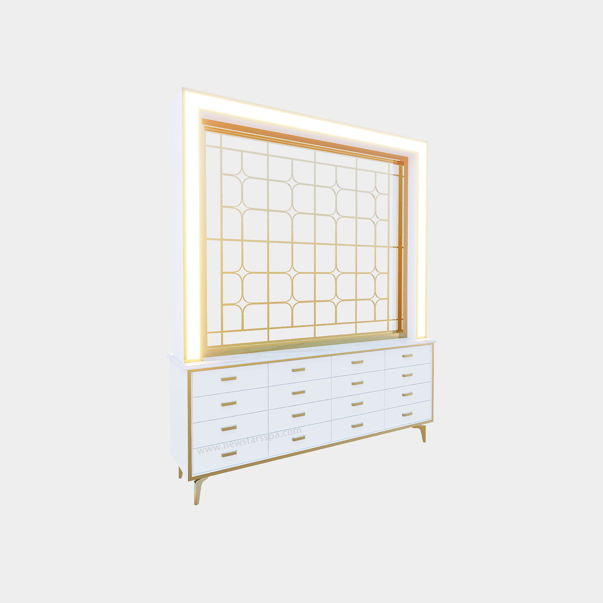 K 2-in-1 Cabinet w/Inox Divider w/Frame Lightbox - 68" - New Star Spa &amp; Furniture Corp.
