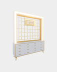 K 2-in-1 Cabinet w/Inox Divider w/Frame Lightbox (Custom Logo) - 68" - New Star Spa & Furniture Corp.